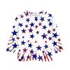 Print Tops For Youth Girls Round Neck 3/4 Sleeves T-Shirts Trendy Tops Outfit Tees Independence Day
