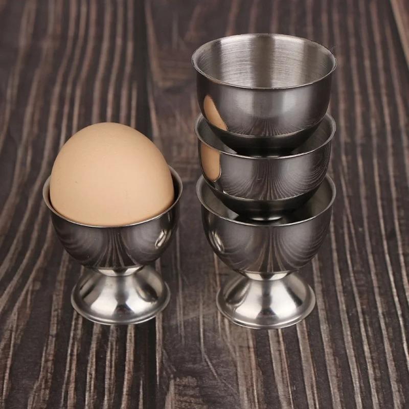 4Pcs Lot Stainless Steel Egg Holder Breakfast Egg Cup Stand Kitchen Accessories for Banquet Use