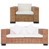 Day and Night - Day and Night Sofa Set with Cushions 2 Pieces In Natural Rattan