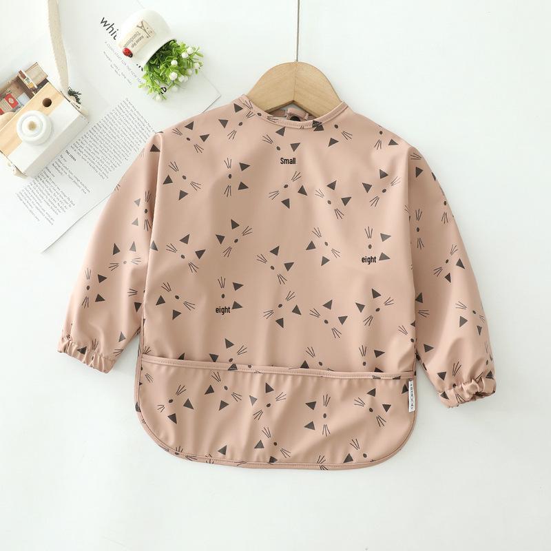 Waterproof Reversible Smock Bib for Babies - Super Soft, Food Catcher, Anti-Stain, Feeding Bib