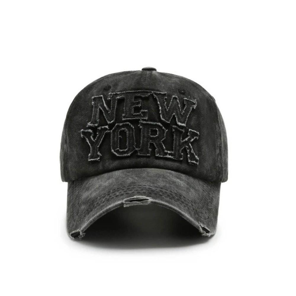 Solid Color Baseball Cap with Letter Patch Sun Hat Casual Duckbill Hat Sports