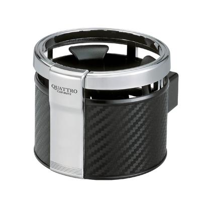Carmate Quattro Car Drink Carbon Fiber Silver DZ266 Holder, & Plated,