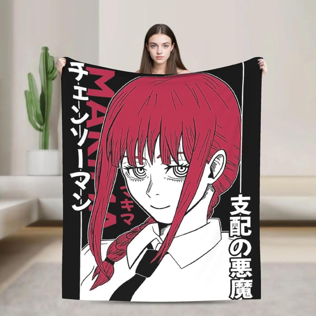 Power Chainsaw Man Japanese Anime Plush Throw Blanket for Adults Soft Flannel Couch Sofa Bed Cover Comfortable Home Living Room