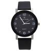 Casual Fashion Student Quartz Watch PU-skinnreim Svart rund armbåndsur Novelty Design Watch