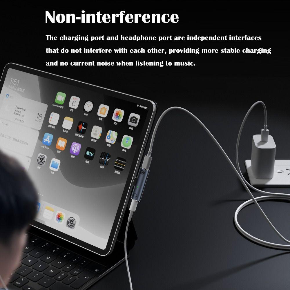 Fast Charging USB Type C Audio Adapter 2 In 1 USB-C Earphone Converter NEW