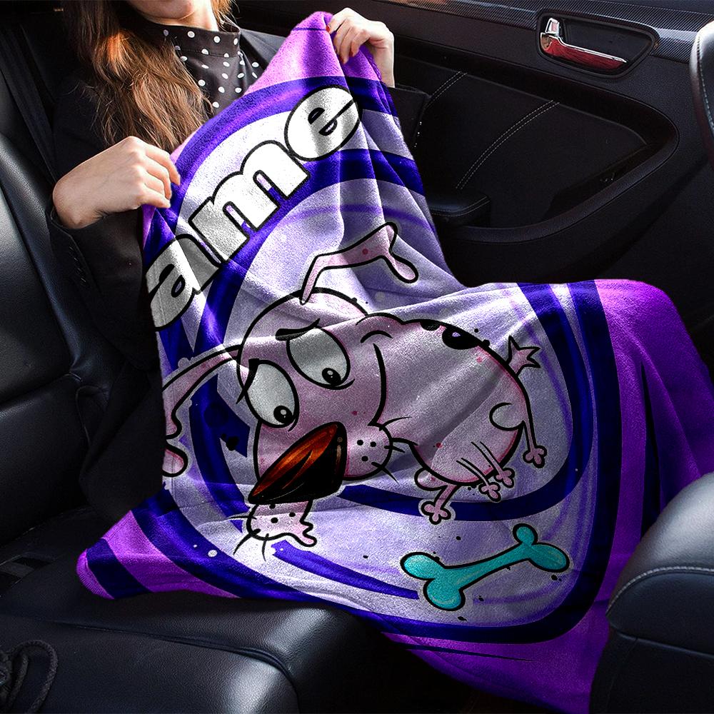Customiz Name Personality Courage the Cowardly Dog Blanket Soft &Warm Sofa Office Bed Travel Lunch Break Blanket, Gift Suitable All Seasons