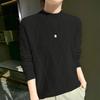 Women's Heavyweight Wool Diamond-Knit Sweater, Half-High Neck, Loose Fit.