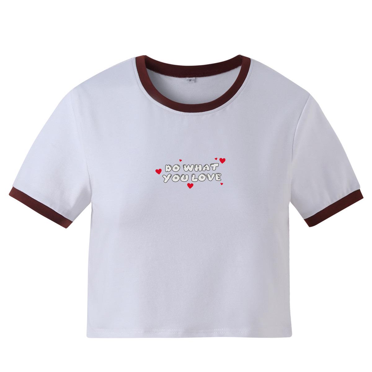 

Женская футболка с красным сердцем и надписью, приталенного кроя, с коротким рукавом Small кирпич красный/белый