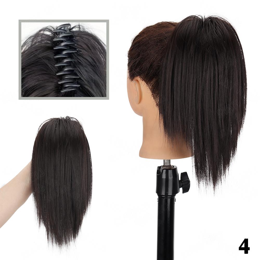 

MISSQUEEN синтетические зажимы для когтей, беспорядочные булочки, наращивание волос, короткие прямые булочки, натуральный шиньон, парик для женщин, повседневная одежда 25cm