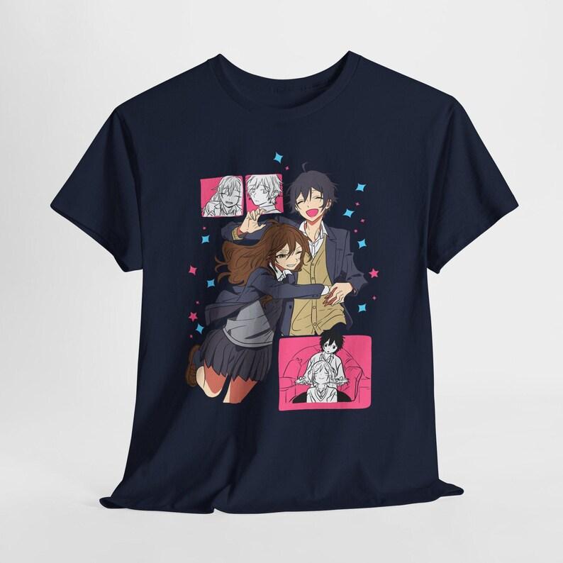 Camiseta Horimiya Kyoko Hori & Izumi Miyamura, Camiseta Unisex Streetwear para Fans de Anime, Top Casual de Manga Corta 100% Algodón