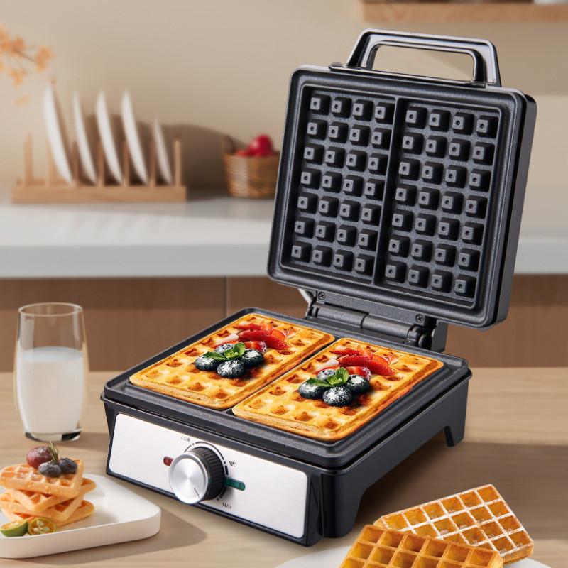 1600W Household Semi Automatic Breakfast Machine High Power Waffle Maker Double-sided heating Toaster