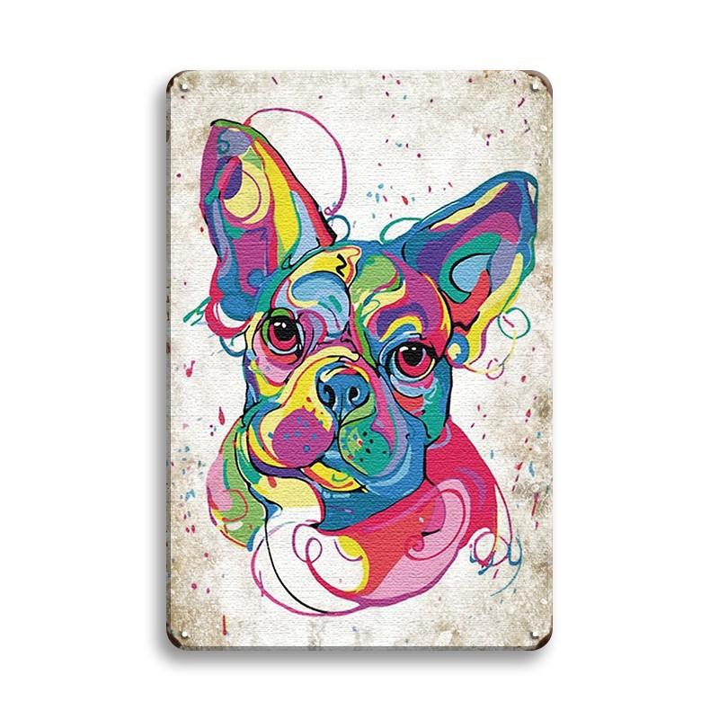 INEED Vintage Pet Plaque Cat Dog Metal Tin Sign Pub Bar Home Decor Lion Corgi Shepherd Art Poster Retro Decor Wall Iron Plate