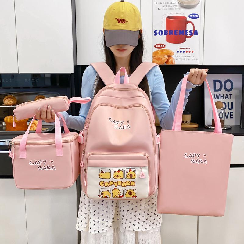 

Cute Cartoon Backpack Multi Functional Backpack for Women s Meal Bag Tutoring Bag Primary and Secondary School School Bag