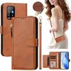 Flip Case for OPPO A94 5G/Reno 5Z Protection Soft PU Leather Zipper Wallet Cover with Card Holder and Long Strap