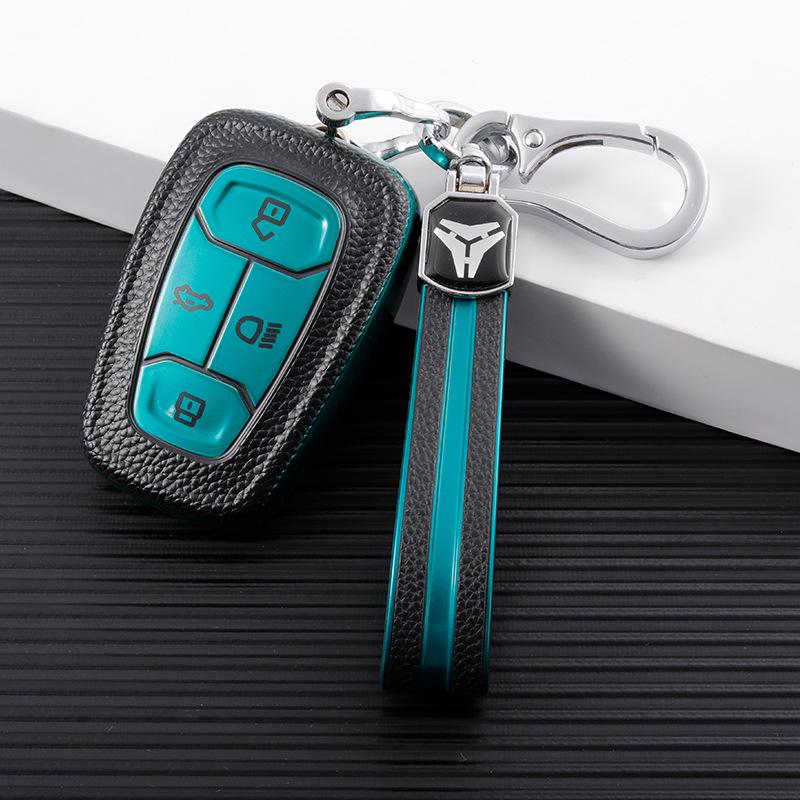 Leather Key Cover Compatible with Tata Nexon, Safari, Altroz