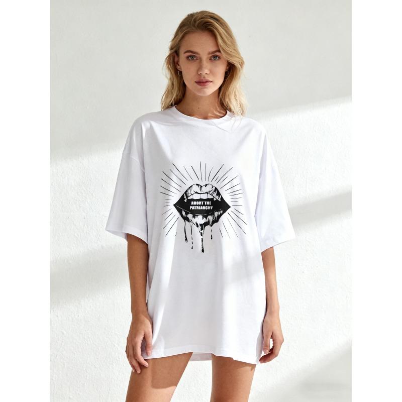 Oversized T Shirt Black Superman Logo Print Casual Wear