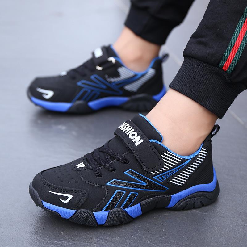 Boys shoes autumn new children's waterproof leather sneakers medium older boys boys non-slip running shoes factory