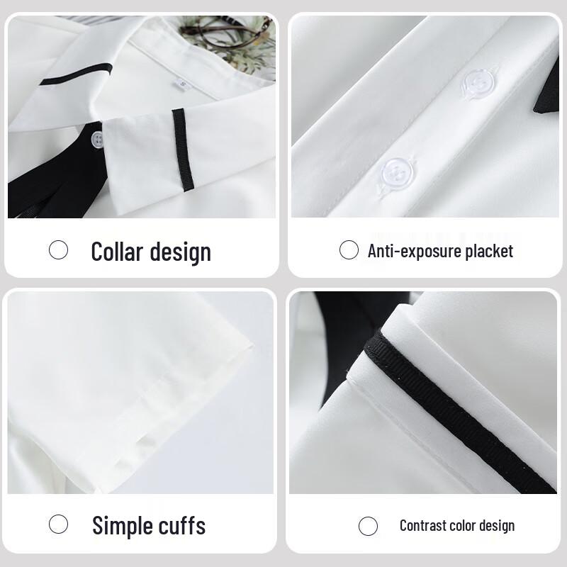 Trojman Women's Elegant Short Sleeve Work Shirt