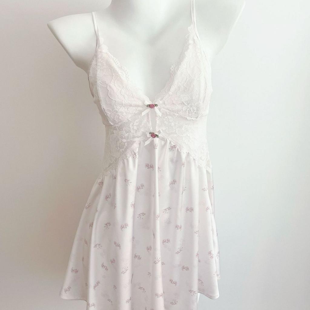 Ice Silk Floral Suspender Nightdress Lace Splicing Sexy Loungewear Women's Summer Thin Private Pajamas Direct Supply