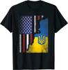 Ukrainian American Flag Ukraine Usa America Roots Men TShirt Short Sleeve Casual Cotton ONeck Summer TShirt