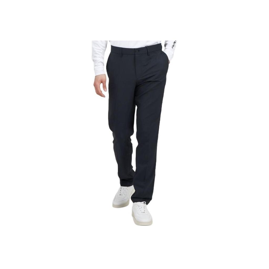 J.Lindeberg Solid Color Pocket Zipper Straight Leg Sports Pants Men bottoms Navy-Blue GMPA08942-6855