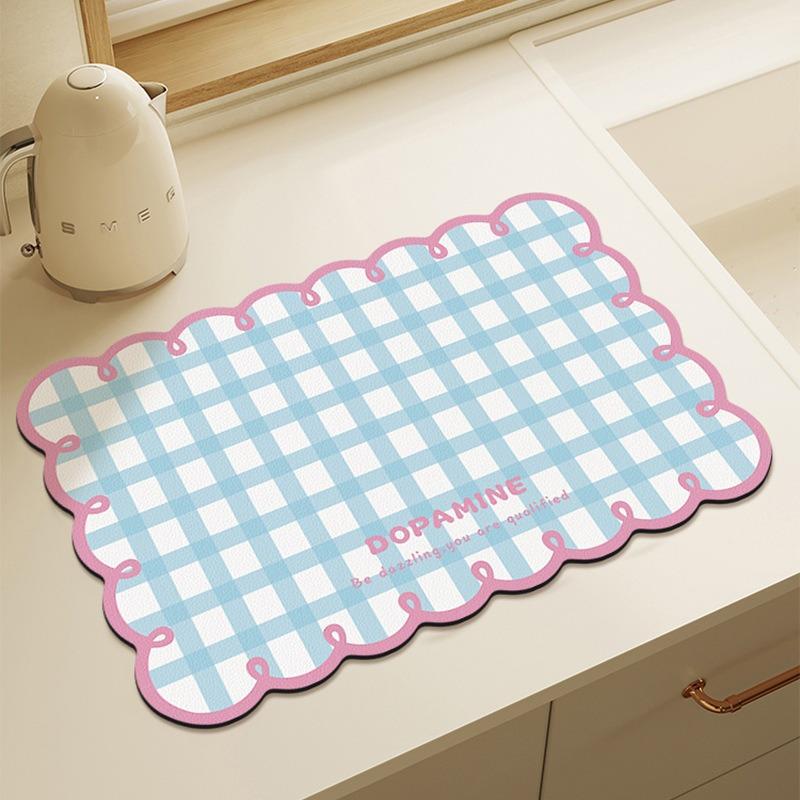1Pc Absorbent Kitchen Drain Mat Household Insulated Table Counter Quick-drying Non-slip Placemat