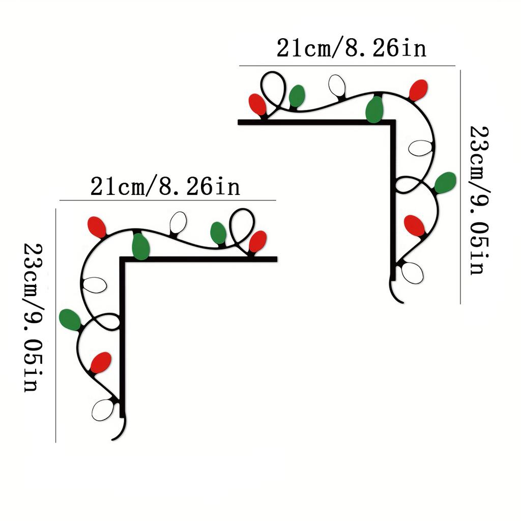 1Pc/2Pc Iron Art Colorful Door Corner, Bedroom and Living Room Frame Decoration, Christmas Decoration/Christmas Wall Art/Living Ro, Christmas.