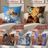 Melancholic Anime YYour Lie In April Cushion Cover Pillowcase Short Plush Invisible Zipper Room Sofa Cushion Cover