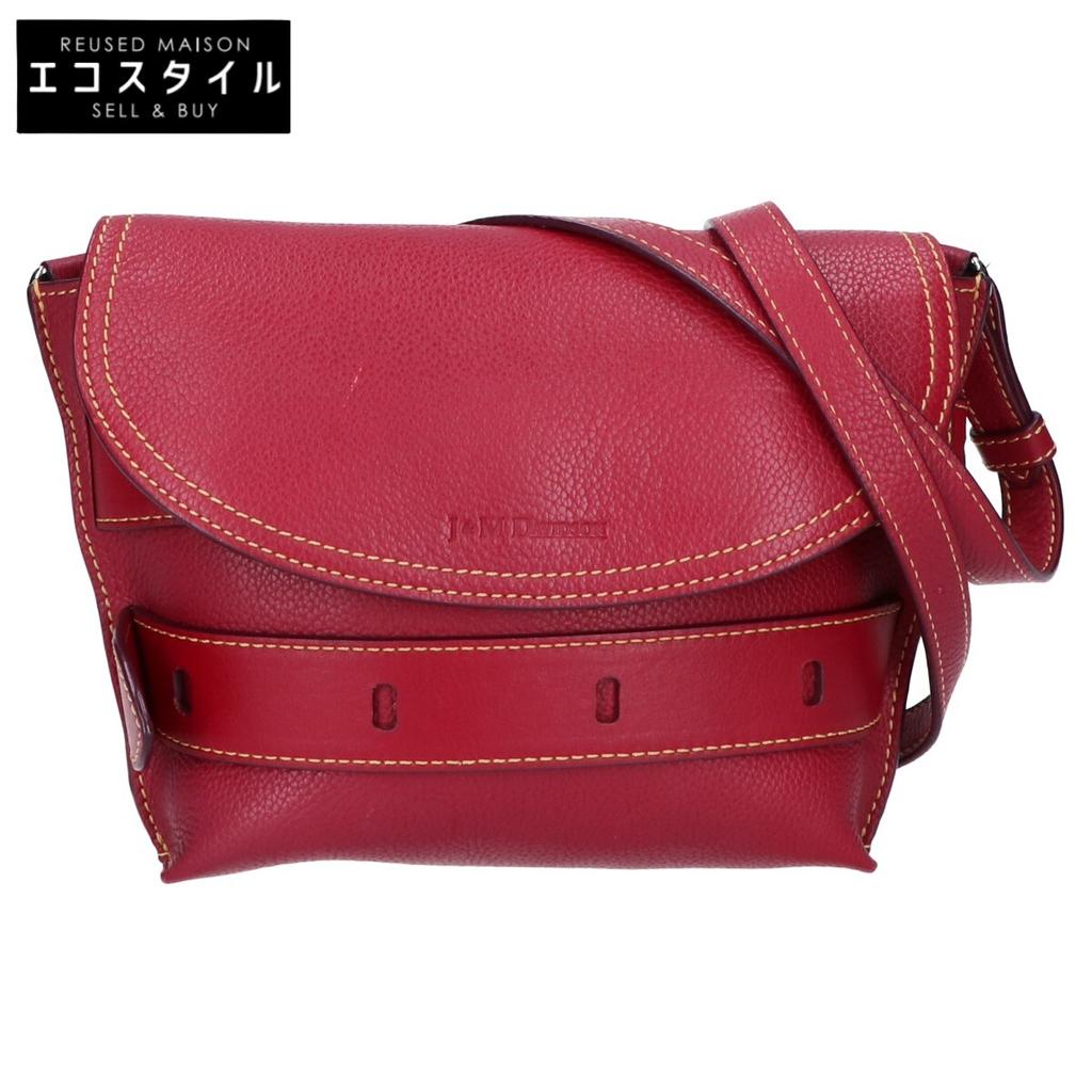 J&MDavidson 1813N THE BELT POUCH Leather belt pouch/ Shoulder bag RedUsed