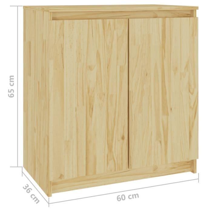 VidaXL Armoire latérale 60x36x65 cm bois de pin massif 833097