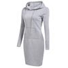 MAITA Donna Manica Lunga Felpa con Cappuccio Sexy Slim Fit Pullover Tunica Abito