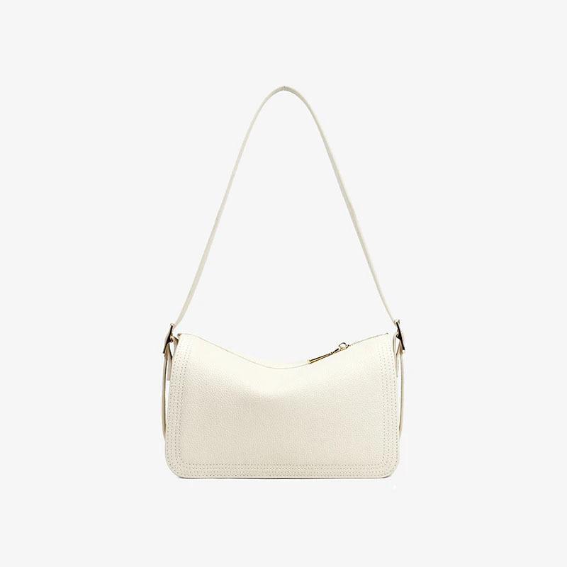 2026 Summer New Women's Genuine Leather Underarm Bag, Casual Shoulder Bag, Crossbody Commuting Fashion Simple Pillow Bag