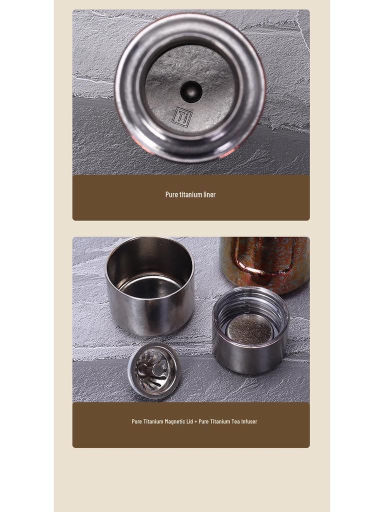 Pure Titanium Magnetic Insulated Car Mug - High-End Portable Tea Cup