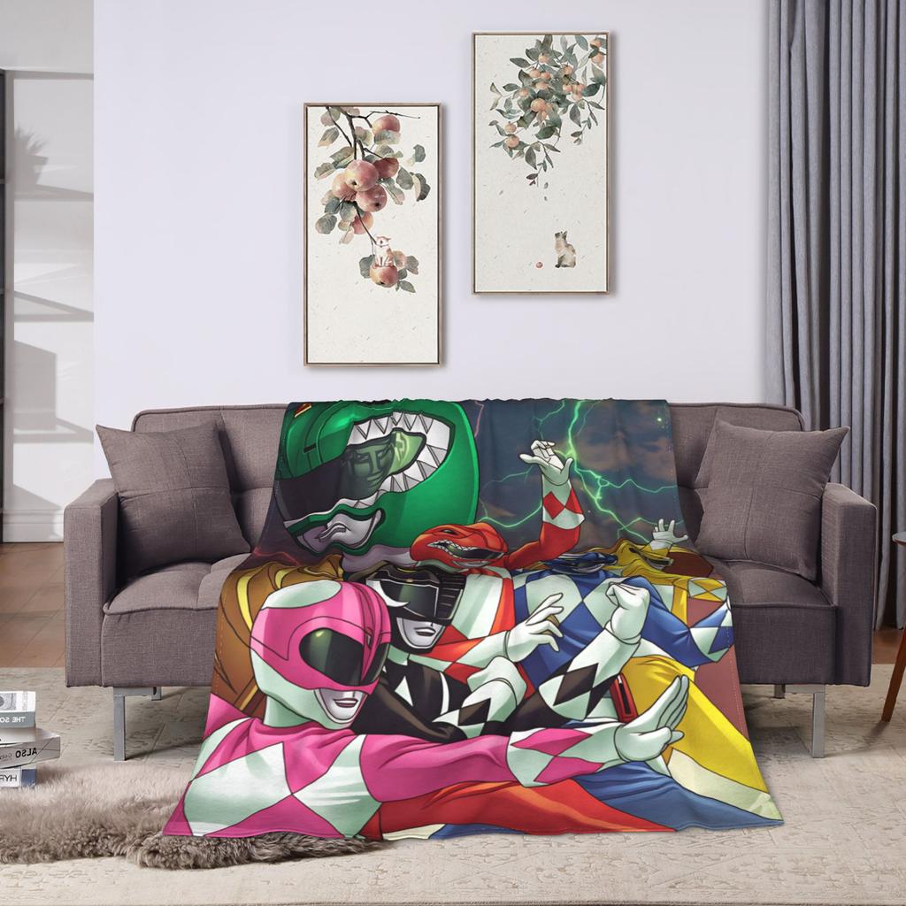 M-Mighty Morphin Flannel Blankets  Cartoon P-Power Rangers Soft Warm Throw Blanket for Couch Bed Bedspread Sofa Bed Cover