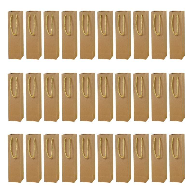 

Pack of 30 Classical Design Paper Handled Bags for Elegant Presentation of Single Bottle Wine at Various Gatherings жёлтый