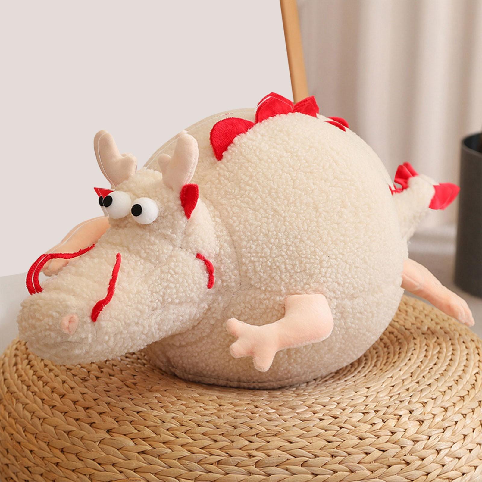 

Мультяшна плюшева лялька-дракон, круглопуза плюшева іграшка, плюшева лялька-подушка як новорічний подарунок для друзів та дітей One Size білий