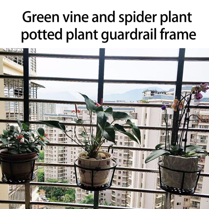 Decorative Industrial Flower Pot Organizer Hanging Iron Shelf Vertical Garden Display Wall Mounted Herb Planter Rack