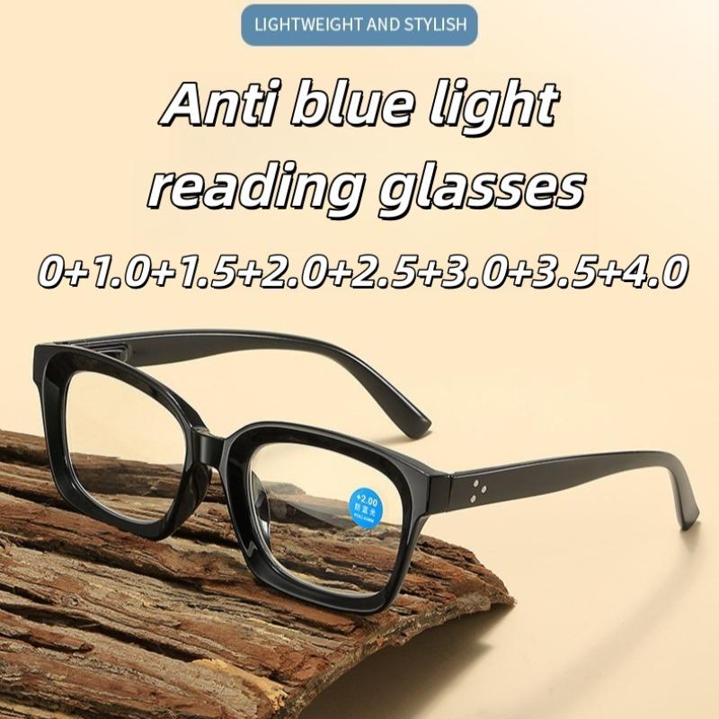 Retro Square Frame Reading Glasses Fashion Anti Blue Light High Definition Presbyopia Glasses Reading Viewing Computer Eyeglass