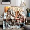 VIKAMA Cartoon Cat Flannel Blanket, Suitable for All Seasons, Soft Cat-patterned Office Nap Blanket and Home Gift Blanket