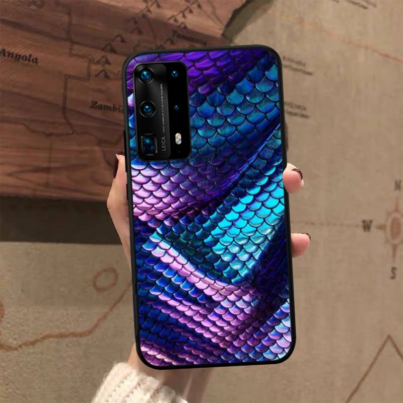 Etui na telefon ze zwierzęcym nadrukiem skóry węża dla Huawei P50 P40 E P30 P20 Pro P10 Lite P Smart Y6 Nova3E Honor10