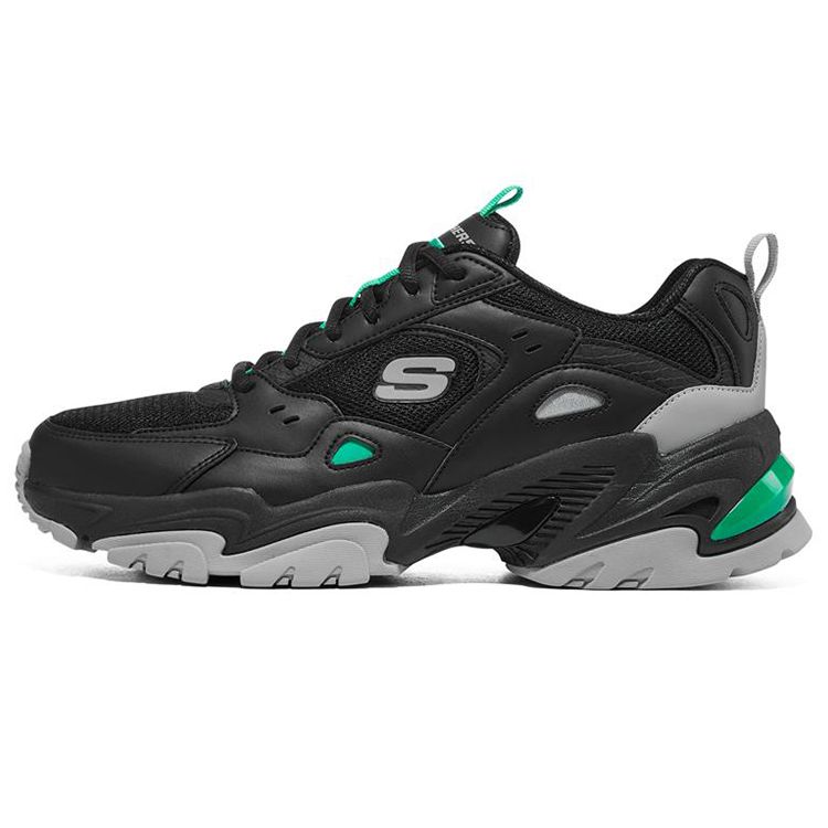Skechers Stamina V2 Mesh Mecha Shoes Low Top Dad Shoes Men sneaker Black Green Gray 237209-BKCC 43