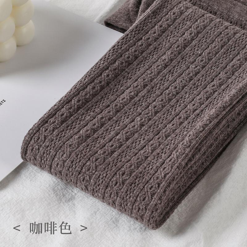 Her Autumnal Frosty Season Gentle Soft Cotton Nostalgic Cable Knit Transparent Hosiery Lass Featherweight Secure Support Versatile Snug Thermal