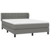 3126238 vidaXL Lit à sommier tapissier avec matelas Gris foncé 140x190cm Tissu