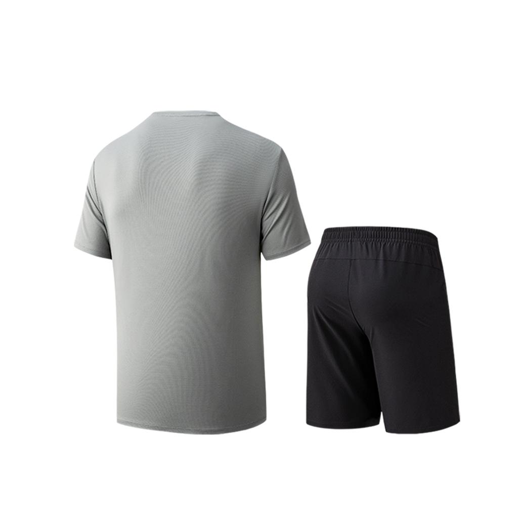 Anta Training Suit Summer Casual Sports Set Men suit Granite-Gray 952625204-3