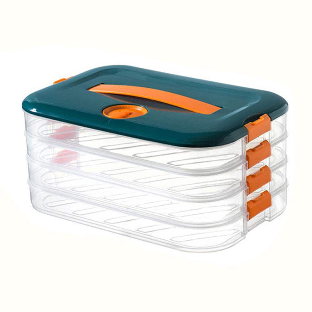 

Многослойная коробка для хранения пельменей Коробка для хранения большой емкости Ящики для хранения свежих пельменей Wonton Овощная штабелируемая микроволновая печь L