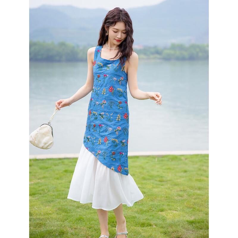 Mocana Women s Mesh Patchwork Camisole Dress M