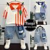 Trendy Summer Street Style Boys' Polo Shirt & Shorts Set - 2025