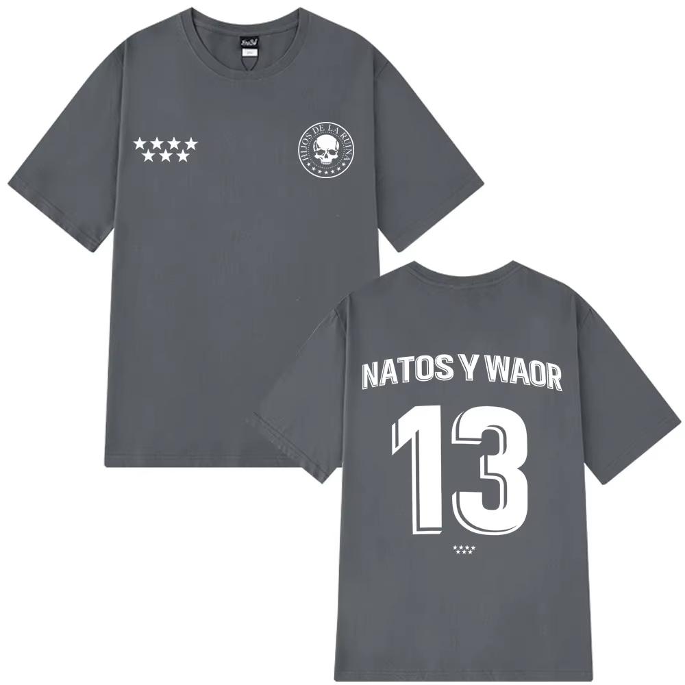 Rapper NATOS WAOR 13 T Shirt Fashion Hip Hop Vintage T Shirt Mens Women Clothing Cotton Summer Oversized Tshirt Streetwear Top