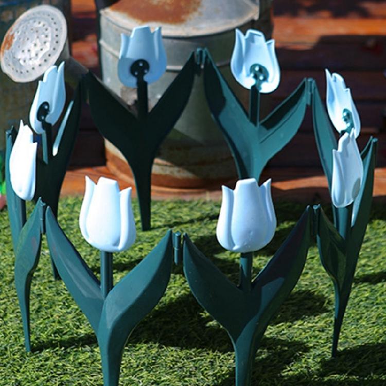 Decorative Tulips Flower Design Fence PVC Garden Fence for Interlocking of Yard and Pathway Borders Gardening Supply