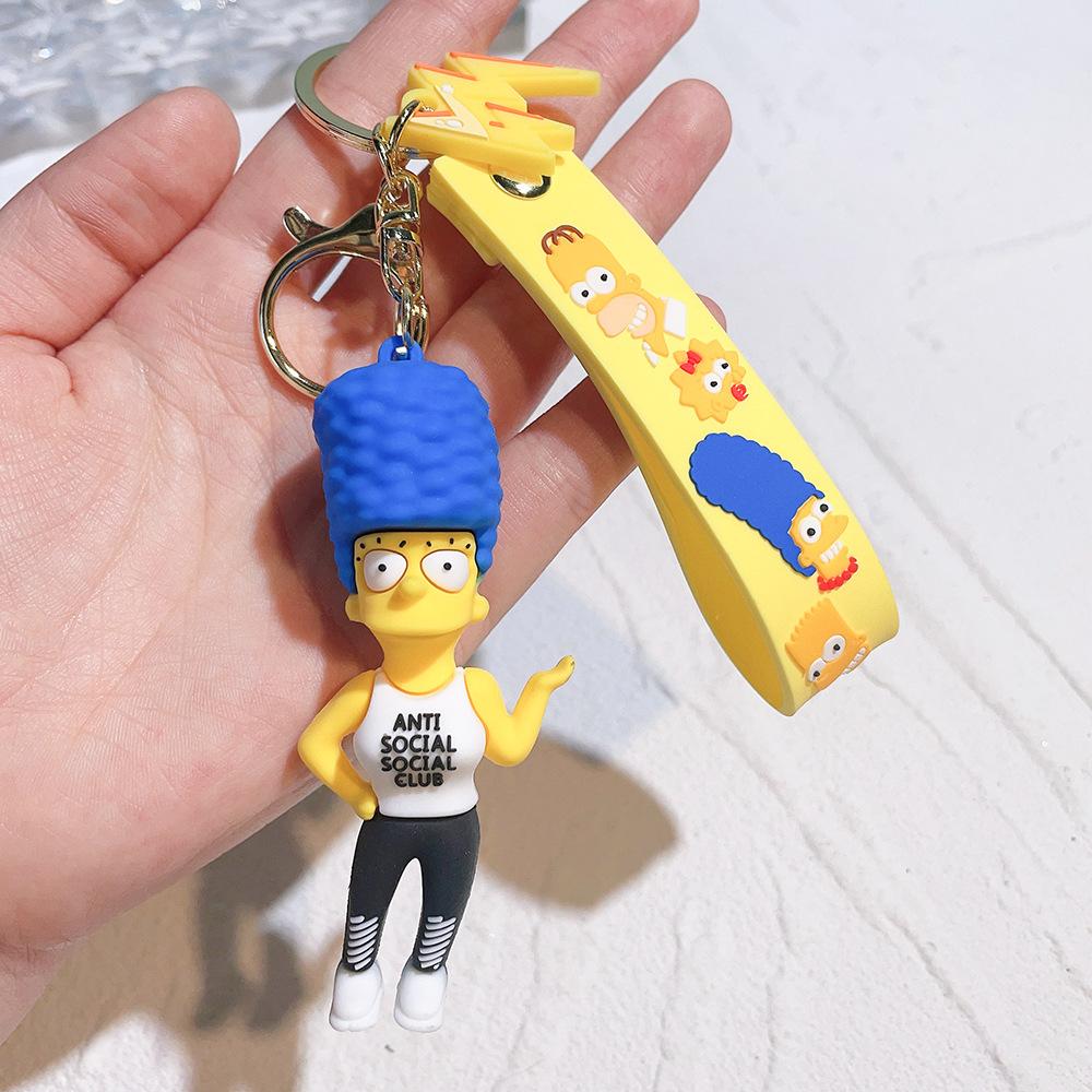 

Silicone Cartoon Character Keychain Soft Flexible Key Ring Pendant Durable Lightweight Key Holder Accessory for Bags and Keys One Size жёлтый
